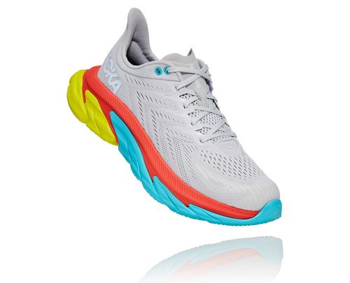 Hoka One One Herre Clifton Edge Road Løpesko Lunar Rock/Hvit Norge-05THR